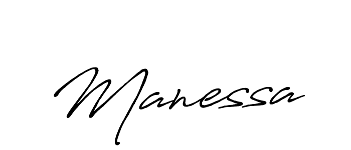 Design your own signature with our free online signature maker. With this signature software, you can create a handwritten (Antro_Vectra_Bolder) signature for name Manessa. Manessa signature style 7 images and pictures png