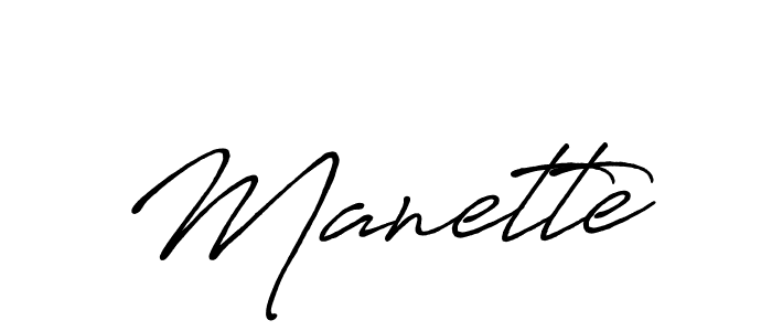 Create a beautiful signature design for name Manette. With this signature (Antro_Vectra_Bolder) fonts, you can make a handwritten signature for free. Manette signature style 7 images and pictures png