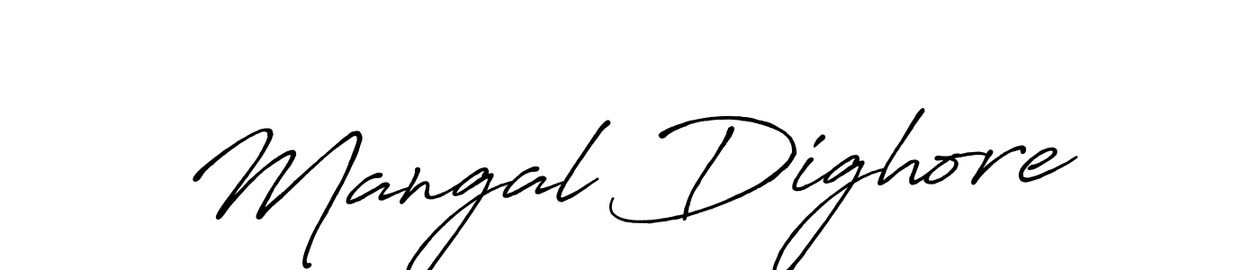 How to make Mangal Dighore name signature. Use Antro_Vectra_Bolder style for creating short signs online. This is the latest handwritten sign. Mangal Dighore signature style 7 images and pictures png