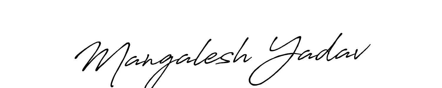 How to make Mangalesh Yadav signature? Antro_Vectra_Bolder is a professional autograph style. Create handwritten signature for Mangalesh Yadav name. Mangalesh Yadav signature style 7 images and pictures png