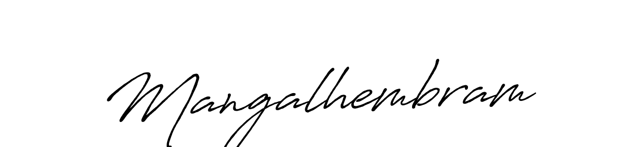 How to make Mangalhembram signature? Antro_Vectra_Bolder is a professional autograph style. Create handwritten signature for Mangalhembram name. Mangalhembram signature style 7 images and pictures png