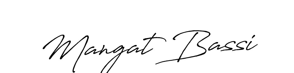 Make a beautiful signature design for name Mangat Bassi. With this signature (Antro_Vectra_Bolder) style, you can create a handwritten signature for free. Mangat Bassi signature style 7 images and pictures png