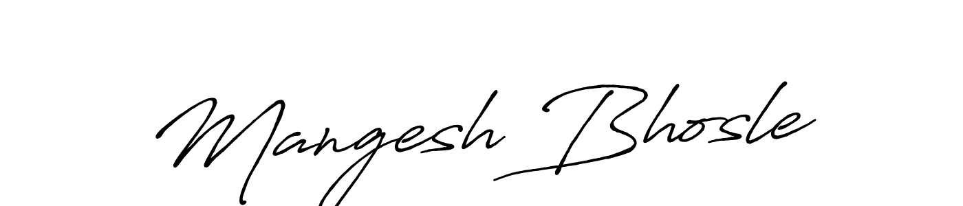 Make a beautiful signature design for name Mangesh Bhosle. With this signature (Antro_Vectra_Bolder) style, you can create a handwritten signature for free. Mangesh Bhosle signature style 7 images and pictures png