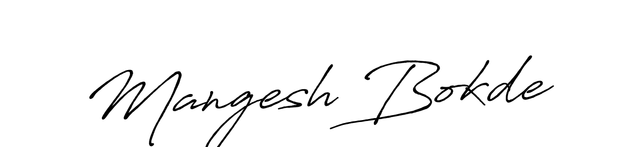 Create a beautiful signature design for name Mangesh Bokde. With this signature (Antro_Vectra_Bolder) fonts, you can make a handwritten signature for free. Mangesh Bokde signature style 7 images and pictures png