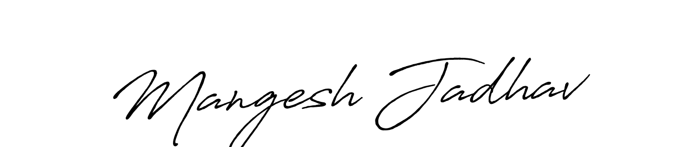 This is the best signature style for the Mangesh Jadhav name. Also you like these signature font (Antro_Vectra_Bolder). Mix name signature. Mangesh Jadhav signature style 7 images and pictures png
