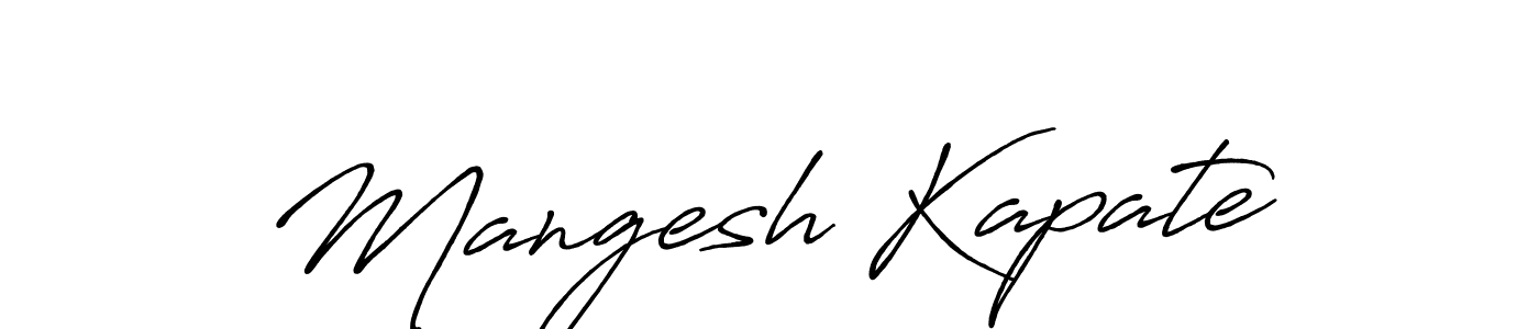 Create a beautiful signature design for name Mangesh Kapate. With this signature (Antro_Vectra_Bolder) fonts, you can make a handwritten signature for free. Mangesh Kapate signature style 7 images and pictures png