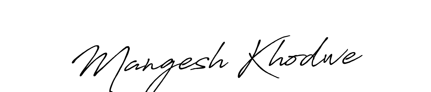 This is the best signature style for the Mangesh Khodwe name. Also you like these signature font (Antro_Vectra_Bolder). Mix name signature. Mangesh Khodwe signature style 7 images and pictures png