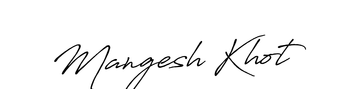 The best way (Antro_Vectra_Bolder) to make a short signature is to pick only two or three words in your name. The name Mangesh Khot include a total of six letters. For converting this name. Mangesh Khot signature style 7 images and pictures png