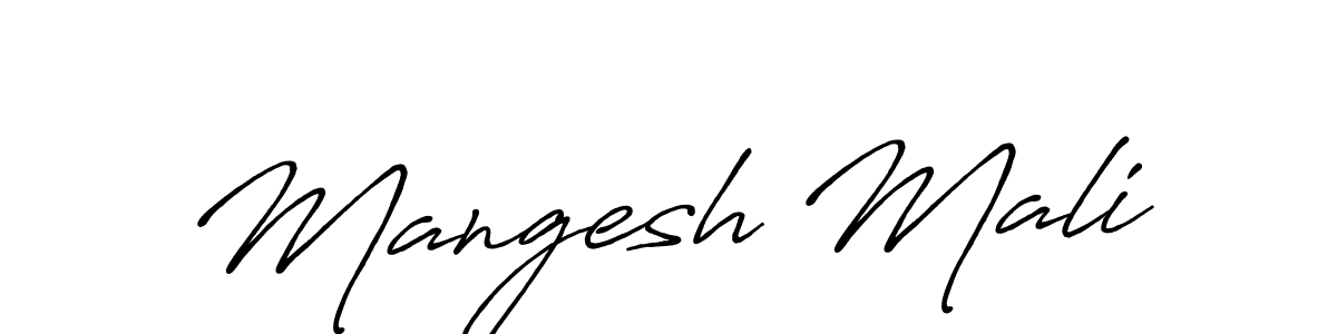 How to make Mangesh Mali signature? Antro_Vectra_Bolder is a professional autograph style. Create handwritten signature for Mangesh Mali name. Mangesh Mali signature style 7 images and pictures png