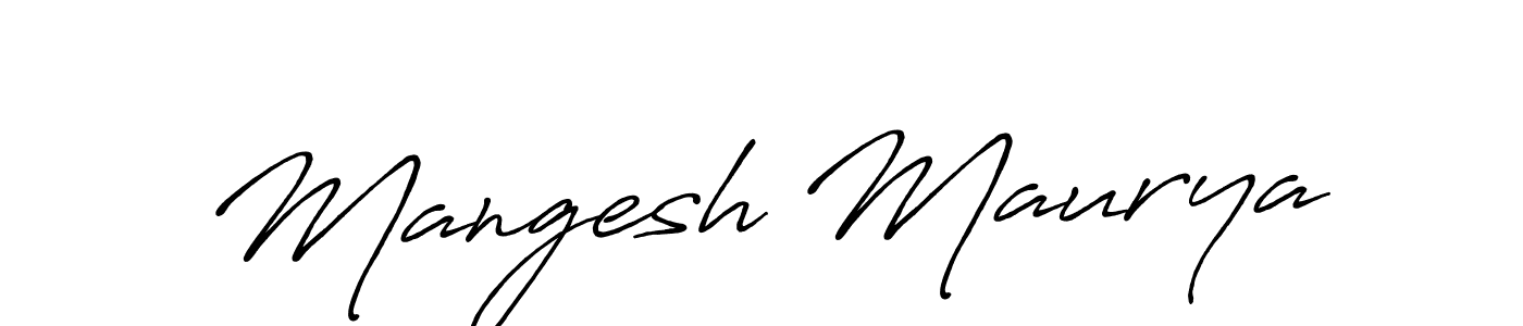 Make a beautiful signature design for name Mangesh Maurya. With this signature (Antro_Vectra_Bolder) style, you can create a handwritten signature for free. Mangesh Maurya signature style 7 images and pictures png