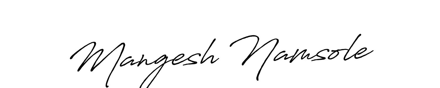 Use a signature maker to create a handwritten signature online. With this signature software, you can design (Antro_Vectra_Bolder) your own signature for name Mangesh Namsole. Mangesh Namsole signature style 7 images and pictures png
