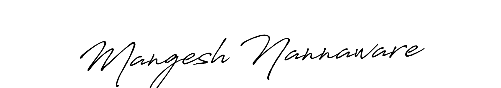 Make a beautiful signature design for name Mangesh Nannaware. With this signature (Antro_Vectra_Bolder) style, you can create a handwritten signature for free. Mangesh Nannaware signature style 7 images and pictures png