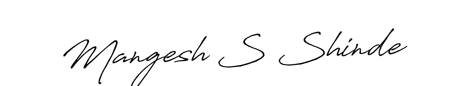 Create a beautiful signature design for name Mangesh S Shinde. With this signature (Antro_Vectra_Bolder) fonts, you can make a handwritten signature for free. Mangesh S Shinde signature style 7 images and pictures png