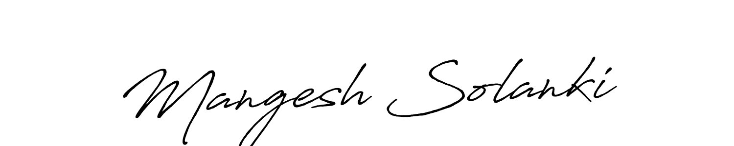 How to make Mangesh Solanki name signature. Use Antro_Vectra_Bolder style for creating short signs online. This is the latest handwritten sign. Mangesh Solanki signature style 7 images and pictures png