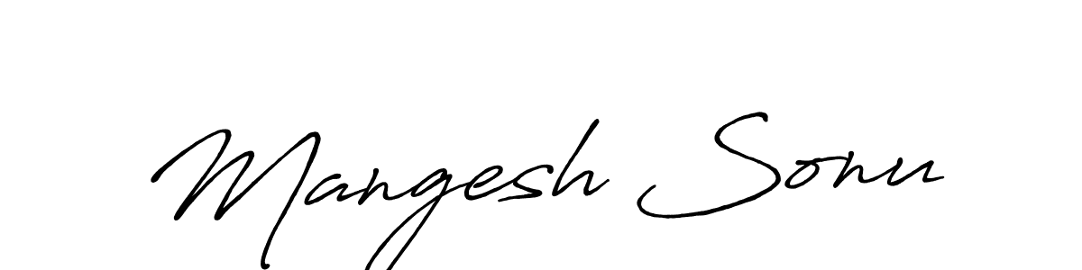 Design your own signature with our free online signature maker. With this signature software, you can create a handwritten (Antro_Vectra_Bolder) signature for name Mangesh Sonu. Mangesh Sonu signature style 7 images and pictures png