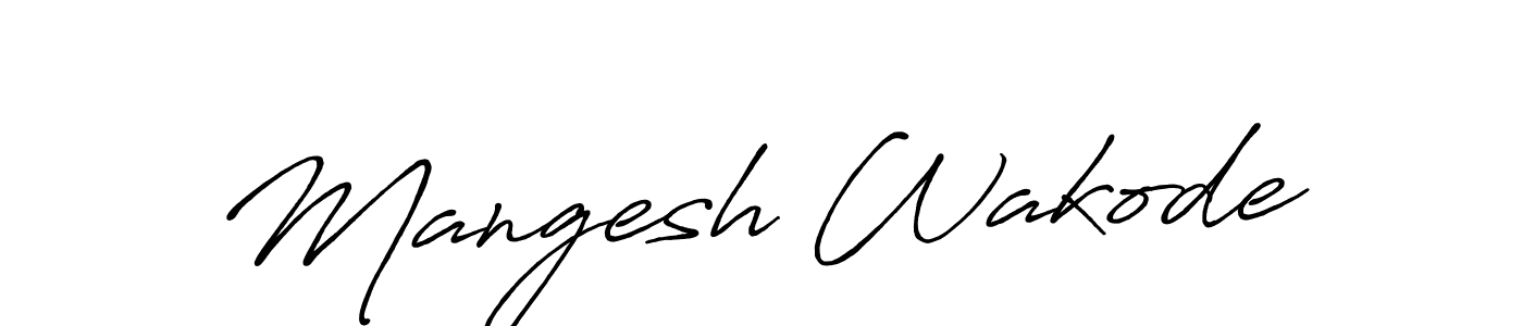 Make a beautiful signature design for name Mangesh Wakode. With this signature (Antro_Vectra_Bolder) style, you can create a handwritten signature for free. Mangesh Wakode signature style 7 images and pictures png