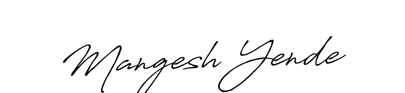 The best way (Antro_Vectra_Bolder) to make a short signature is to pick only two or three words in your name. The name Mangesh Yende include a total of six letters. For converting this name. Mangesh Yende signature style 7 images and pictures png