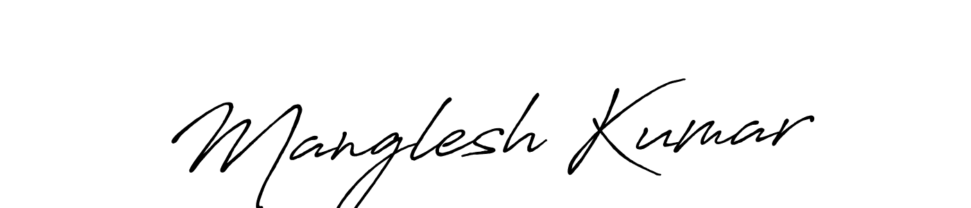 How to make Manglesh Kumar name signature. Use Antro_Vectra_Bolder style for creating short signs online. This is the latest handwritten sign. Manglesh Kumar signature style 7 images and pictures png