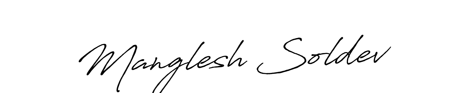 How to make Manglesh Soldev name signature. Use Antro_Vectra_Bolder style for creating short signs online. This is the latest handwritten sign. Manglesh Soldev signature style 7 images and pictures png