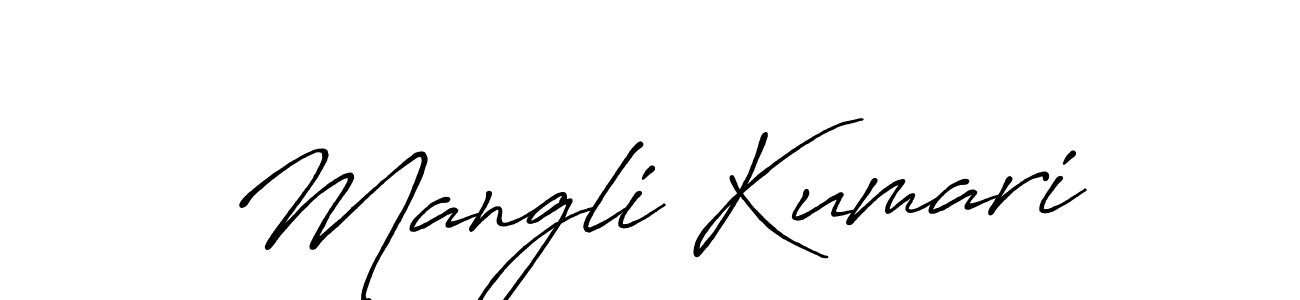 How to make Mangli Kumari signature? Antro_Vectra_Bolder is a professional autograph style. Create handwritten signature for Mangli Kumari name. Mangli Kumari signature style 7 images and pictures png