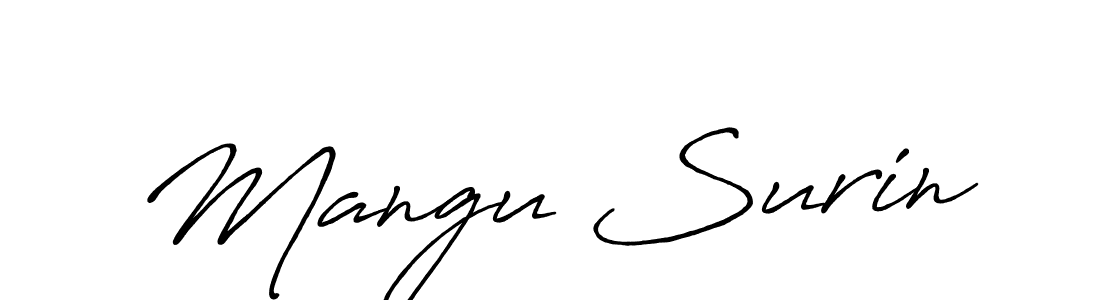The best way (Antro_Vectra_Bolder) to make a short signature is to pick only two or three words in your name. The name Mangu Surin include a total of six letters. For converting this name. Mangu Surin signature style 7 images and pictures png