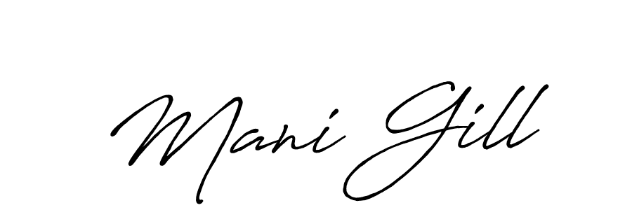 How to make Mani Gill name signature. Use Antro_Vectra_Bolder style for creating short signs online. This is the latest handwritten sign. Mani Gill signature style 7 images and pictures png
