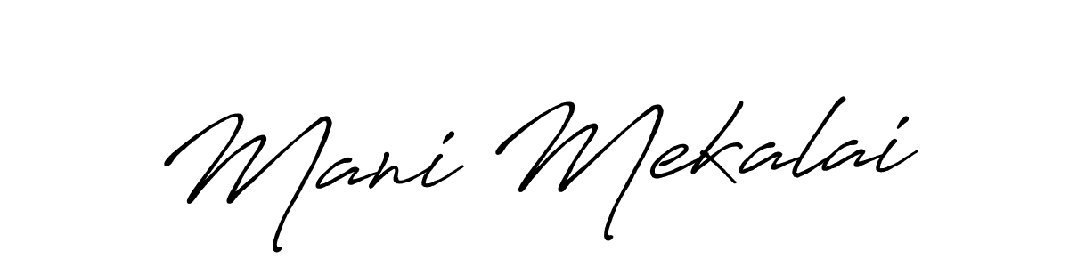 Use a signature maker to create a handwritten signature online. With this signature software, you can design (Antro_Vectra_Bolder) your own signature for name Mani Mekalai. Mani Mekalai signature style 7 images and pictures png