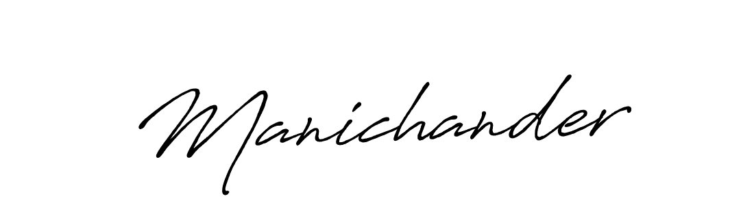 The best way (Antro_Vectra_Bolder) to make a short signature is to pick only two or three words in your name. The name Manichander include a total of six letters. For converting this name. Manichander signature style 7 images and pictures png