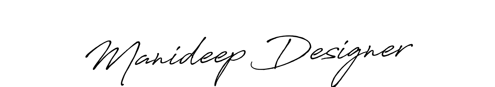 Use a signature maker to create a handwritten signature online. With this signature software, you can design (Antro_Vectra_Bolder) your own signature for name Manideep Designer. Manideep Designer signature style 7 images and pictures png
