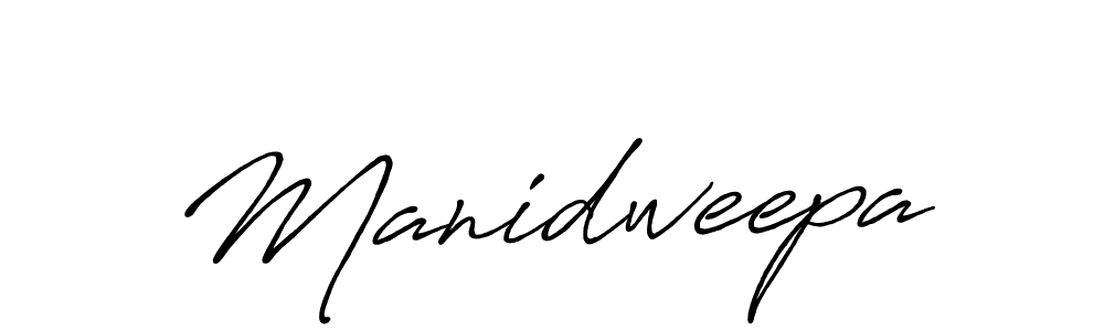Create a beautiful signature design for name Manidweepa. With this signature (Antro_Vectra_Bolder) fonts, you can make a handwritten signature for free. Manidweepa signature style 7 images and pictures png