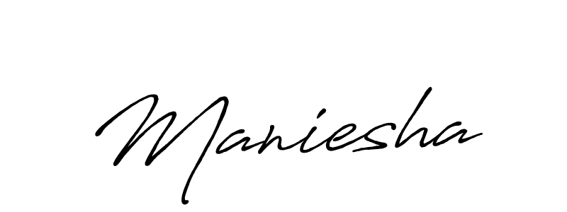 The best way (Antro_Vectra_Bolder) to make a short signature is to pick only two or three words in your name. The name Maniesha include a total of six letters. For converting this name. Maniesha signature style 7 images and pictures png