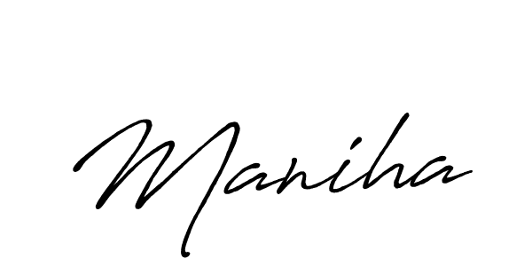 Make a beautiful signature design for name Maniha. With this signature (Antro_Vectra_Bolder) style, you can create a handwritten signature for free. Maniha signature style 7 images and pictures png