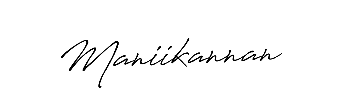 Use a signature maker to create a handwritten signature online. With this signature software, you can design (Antro_Vectra_Bolder) your own signature for name Maniikannan. Maniikannan signature style 7 images and pictures png