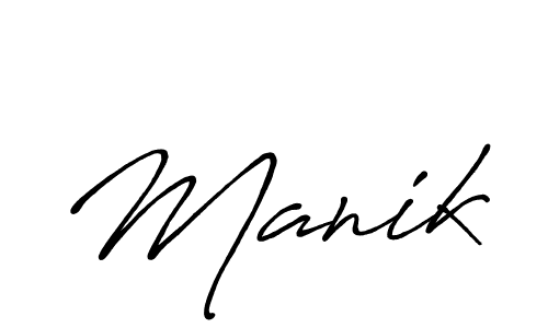 Make a beautiful signature design for name Manik. With this signature (Antro_Vectra_Bolder) style, you can create a handwritten signature for free. Manik signature style 7 images and pictures png
