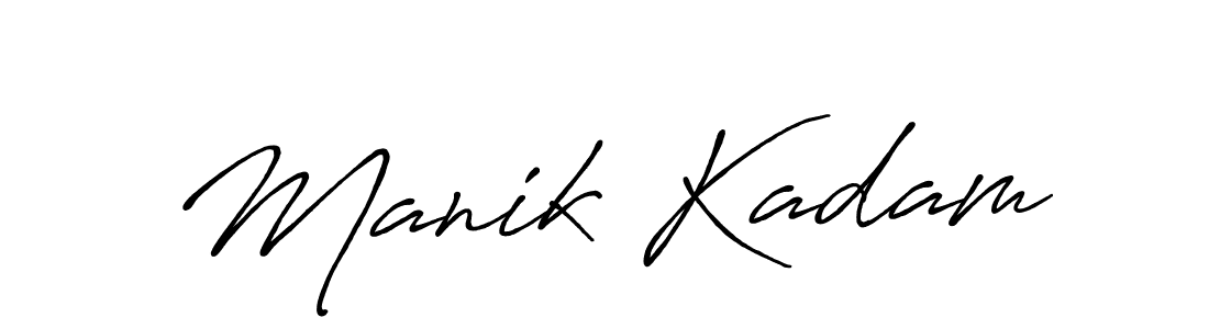 Use a signature maker to create a handwritten signature online. With this signature software, you can design (Antro_Vectra_Bolder) your own signature for name Manik Kadam. Manik Kadam signature style 7 images and pictures png