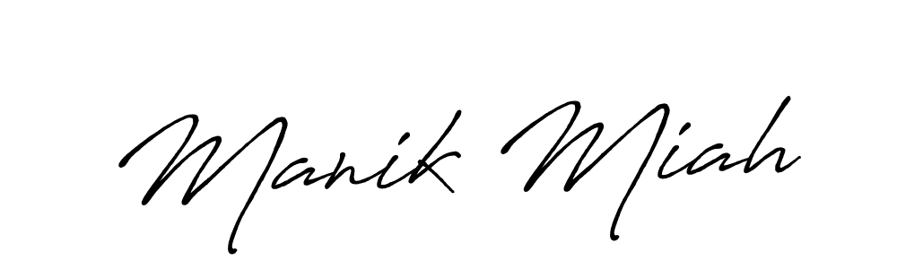 Create a beautiful signature design for name Manik Miah. With this signature (Antro_Vectra_Bolder) fonts, you can make a handwritten signature for free. Manik Miah signature style 7 images and pictures png