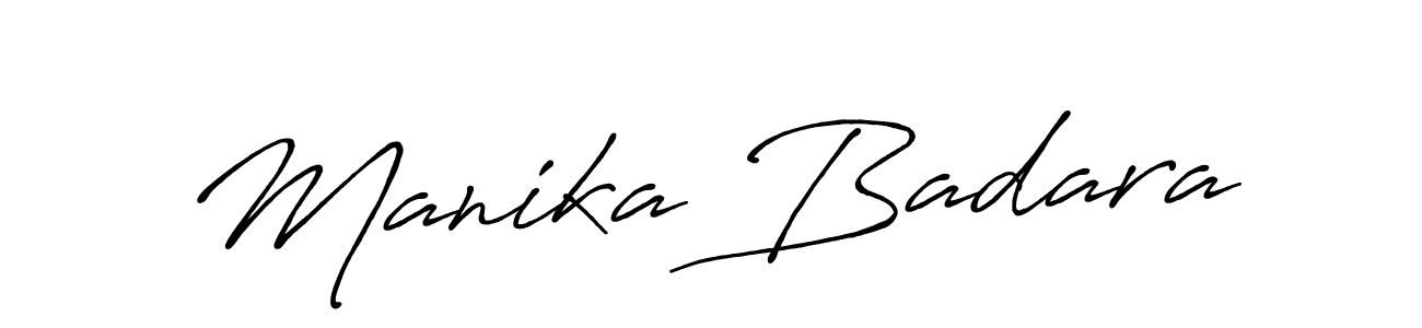 Manika Badara stylish signature style. Best Handwritten Sign (Antro_Vectra_Bolder) for my name. Handwritten Signature Collection Ideas for my name Manika Badara. Manika Badara signature style 7 images and pictures png