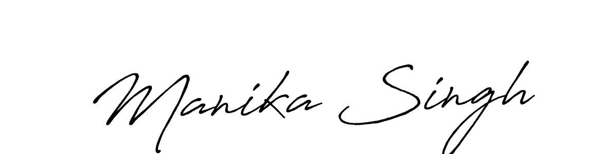 Create a beautiful signature design for name Manika Singh. With this signature (Antro_Vectra_Bolder) fonts, you can make a handwritten signature for free. Manika Singh signature style 7 images and pictures png