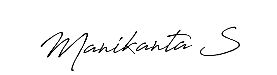 How to make Manikanta S name signature. Use Antro_Vectra_Bolder style for creating short signs online. This is the latest handwritten sign. Manikanta S signature style 7 images and pictures png