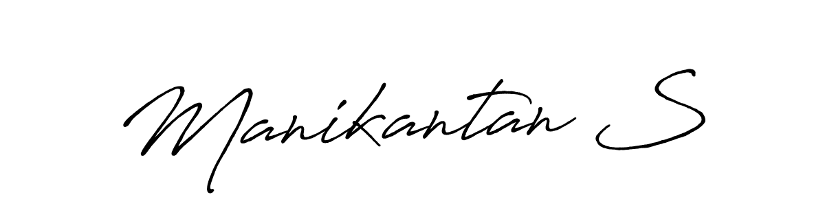 The best way (Antro_Vectra_Bolder) to make a short signature is to pick only two or three words in your name. The name Manikantan S include a total of six letters. For converting this name. Manikantan S signature style 7 images and pictures png