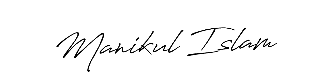 Create a beautiful signature design for name Manikul Islam. With this signature (Antro_Vectra_Bolder) fonts, you can make a handwritten signature for free. Manikul Islam signature style 7 images and pictures png