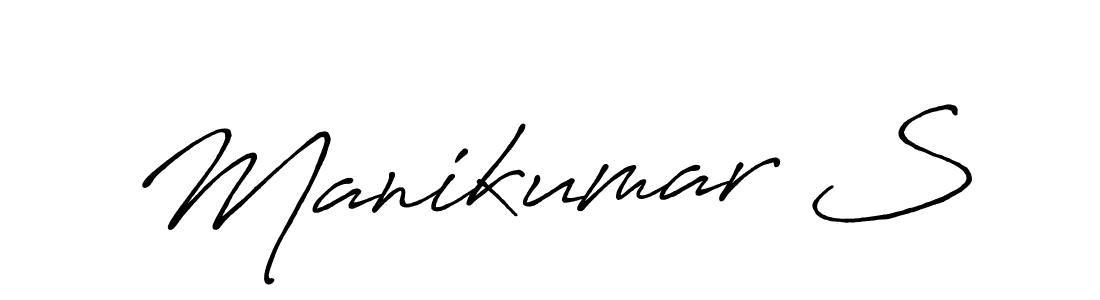 Design your own signature with our free online signature maker. With this signature software, you can create a handwritten (Antro_Vectra_Bolder) signature for name Manikumar S. Manikumar S signature style 7 images and pictures png