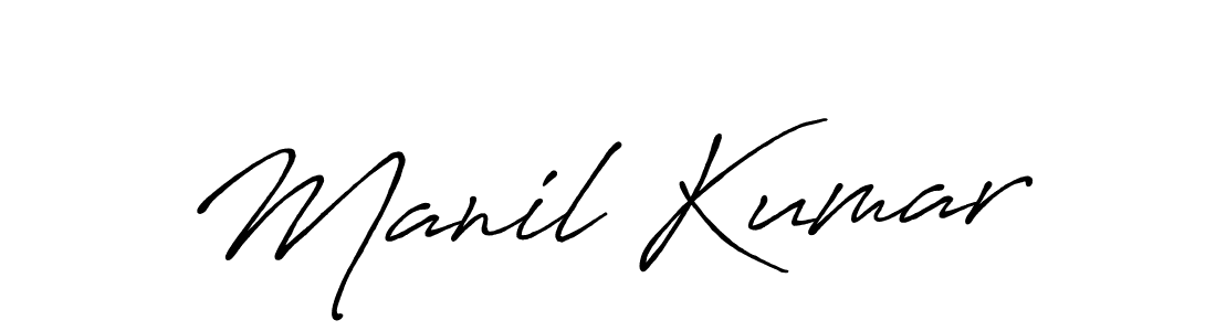 Use a signature maker to create a handwritten signature online. With this signature software, you can design (Antro_Vectra_Bolder) your own signature for name Manil Kumar. Manil Kumar signature style 7 images and pictures png