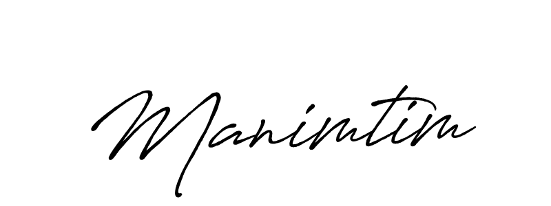 Use a signature maker to create a handwritten signature online. With this signature software, you can design (Antro_Vectra_Bolder) your own signature for name Manimtim. Manimtim signature style 7 images and pictures png