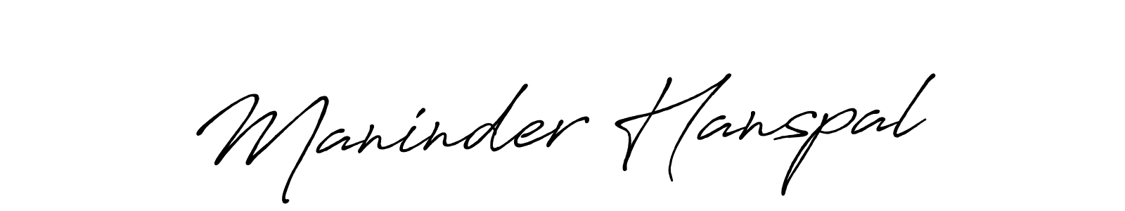 Also we have Maninder Hanspal name is the best signature style. Create professional handwritten signature collection using Antro_Vectra_Bolder autograph style. Maninder Hanspal signature style 7 images and pictures png