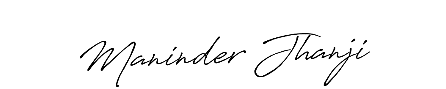 How to make Maninder Jhanji name signature. Use Antro_Vectra_Bolder style for creating short signs online. This is the latest handwritten sign. Maninder Jhanji signature style 7 images and pictures png