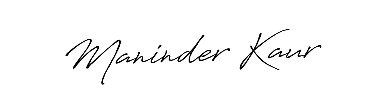 Create a beautiful signature design for name Maninder Kaur. With this signature (Antro_Vectra_Bolder) fonts, you can make a handwritten signature for free. Maninder Kaur signature style 7 images and pictures png