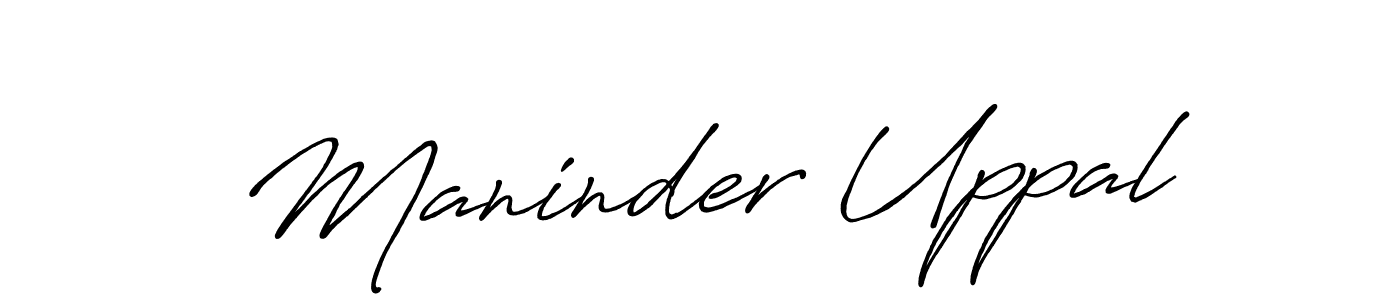 How to make Maninder Uppal signature? Antro_Vectra_Bolder is a professional autograph style. Create handwritten signature for Maninder Uppal name. Maninder Uppal signature style 7 images and pictures png