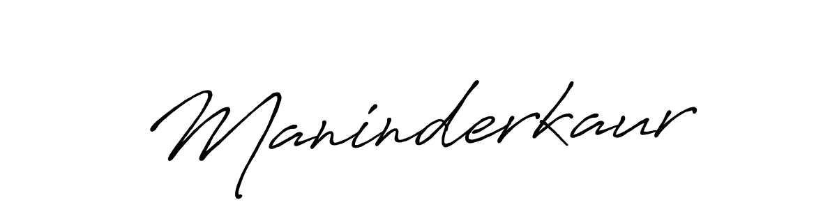 Make a beautiful signature design for name Maninderkaur. With this signature (Antro_Vectra_Bolder) style, you can create a handwritten signature for free. Maninderkaur signature style 7 images and pictures png