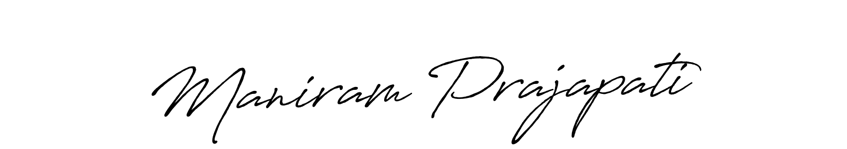 Create a beautiful signature design for name Maniram Prajapati. With this signature (Antro_Vectra_Bolder) fonts, you can make a handwritten signature for free. Maniram Prajapati signature style 7 images and pictures png